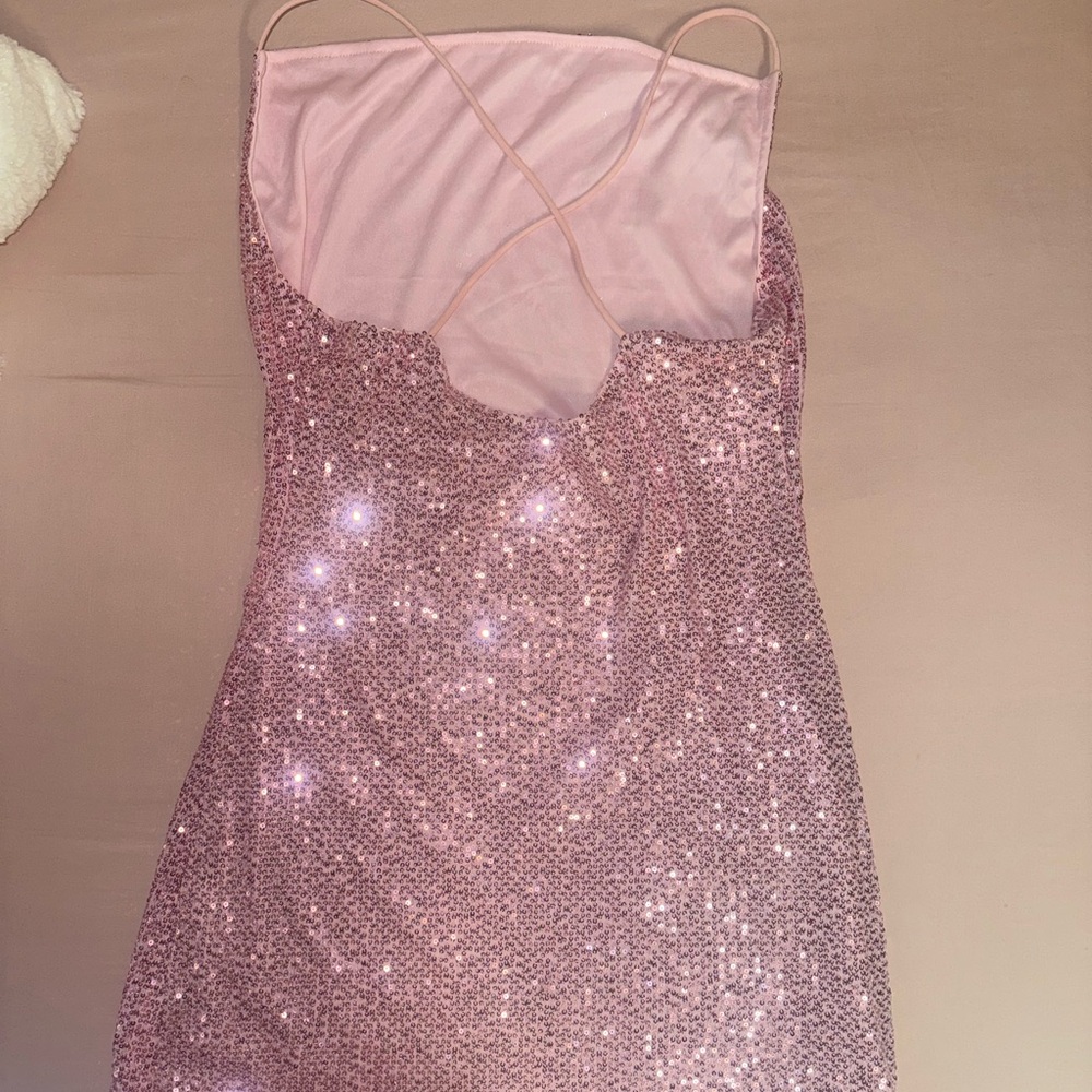 Sparkling Pink Sequin Dress - Picture 2 of 2